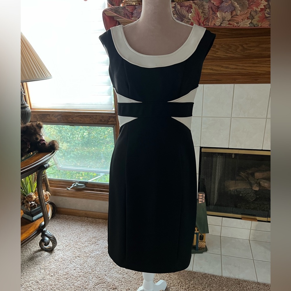 Sharp Black & Cream Maggie London Dress